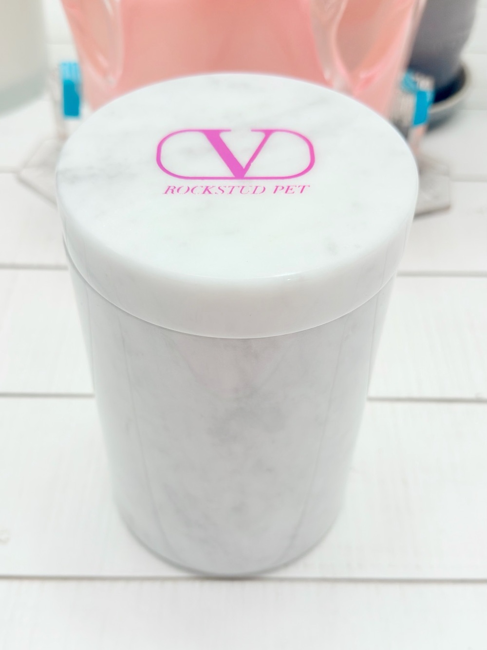 Valentino Garavani Rockstud Pet Marble Treat Canister